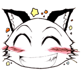 White cat comics style sticker #9220808