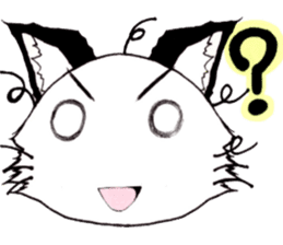 White cat comics style sticker #9220809