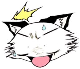 White cat comics style sticker #9220810