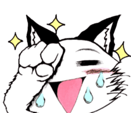 White cat comics style sticker #9220814