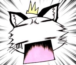 White cat comics style sticker #9220815