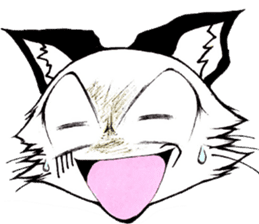 White cat comics style sticker #9220816