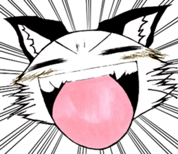 White cat comics style sticker #9220817