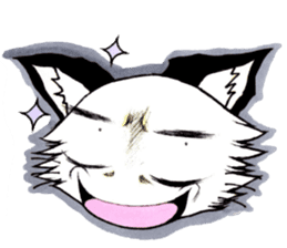 White cat comics style sticker #9220818