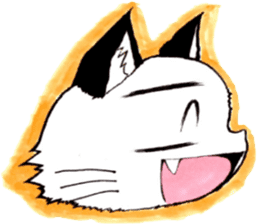 White cat comics style sticker #9220819