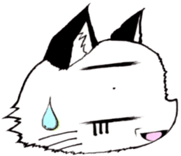 White cat comics style sticker #9220821