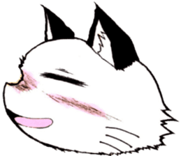 White cat comics style sticker #9220822