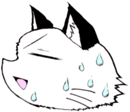 White cat comics style sticker #9220823