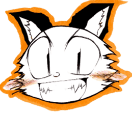 White cat comics style sticker #9220825