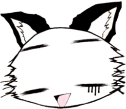White cat comics style sticker #9220827