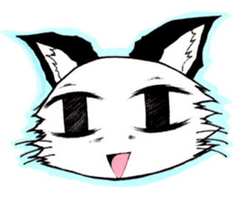White cat comics style sticker #9220828