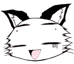 White cat comics style sticker #9220830
