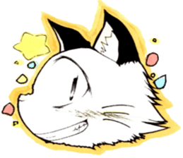 White cat comics style sticker #9220831