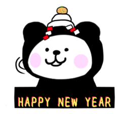 Black-and-white bear sticker #9221067