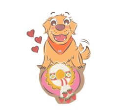 Dodimon: Golden Retriever Celebration sticker #9222830