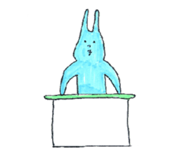 good luck blue rabbit 6 sticker #9223034