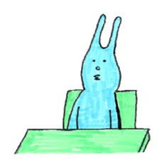 good luck blue rabbit 6 sticker #9223035