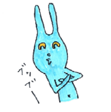 good luck blue rabbit 6 sticker #9223046