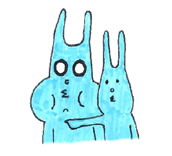 good luck blue rabbit 6 sticker #9223049