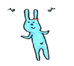 good luck blue rabbit 6 sticker #9223062