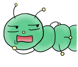 gross but pretty green caterpillars sticker #9223472