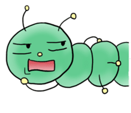 gross but pretty green caterpillars sticker #9223472