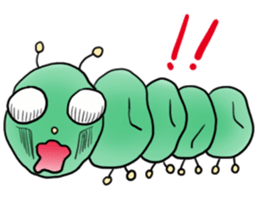 gross but pretty green caterpillars sticker #9223473