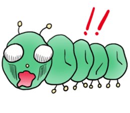 gross but pretty green caterpillars sticker #9223473