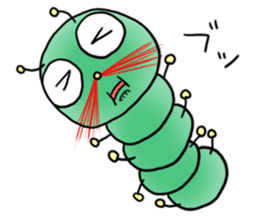 gross but pretty green caterpillars sticker #9223474