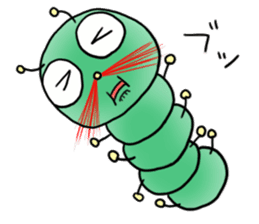 gross but pretty green caterpillars sticker #9223474