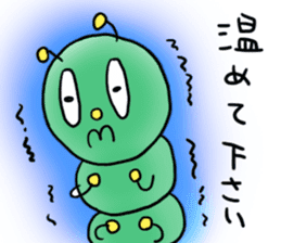 gross but pretty green caterpillars sticker #9223476