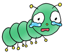 gross but pretty green caterpillars sticker #9223477