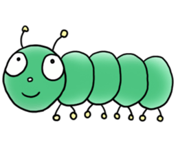gross but pretty green caterpillars sticker #9223479