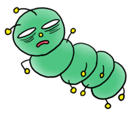 gross but pretty green caterpillars sticker #9223480