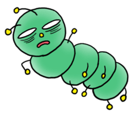 gross but pretty green caterpillars sticker #9223480