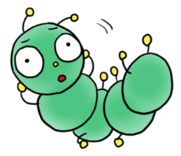 gross but pretty green caterpillars sticker #9223484