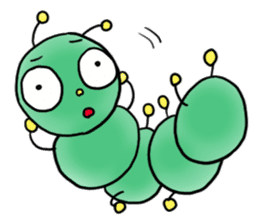 gross but pretty green caterpillars sticker #9223484