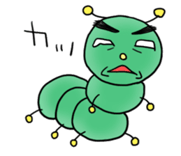 gross but pretty green caterpillars sticker #9223487