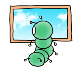 gross but pretty green caterpillars sticker #9223489