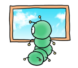 gross but pretty green caterpillars sticker #9223489