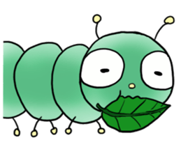 gross but pretty green caterpillars sticker #9223492