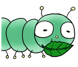 gross but pretty green caterpillars sticker #9223492