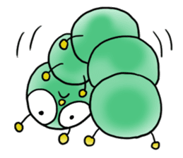 gross but pretty green caterpillars sticker #9223496