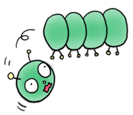 gross but pretty green caterpillars sticker #9223498