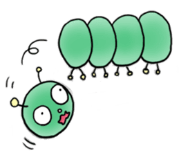 gross but pretty green caterpillars sticker #9223498