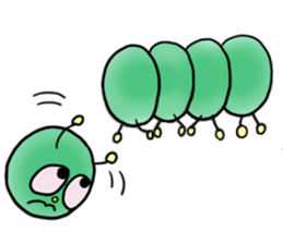 gross but pretty green caterpillars sticker #9223499