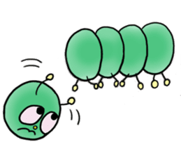 gross but pretty green caterpillars sticker #9223499