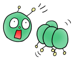 gross but pretty green caterpillars sticker #9223500