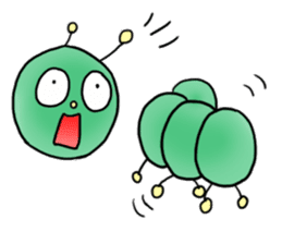 gross but pretty green caterpillars sticker #9223500