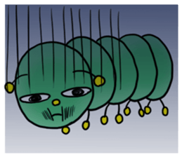 gross but pretty green caterpillars sticker #9223501